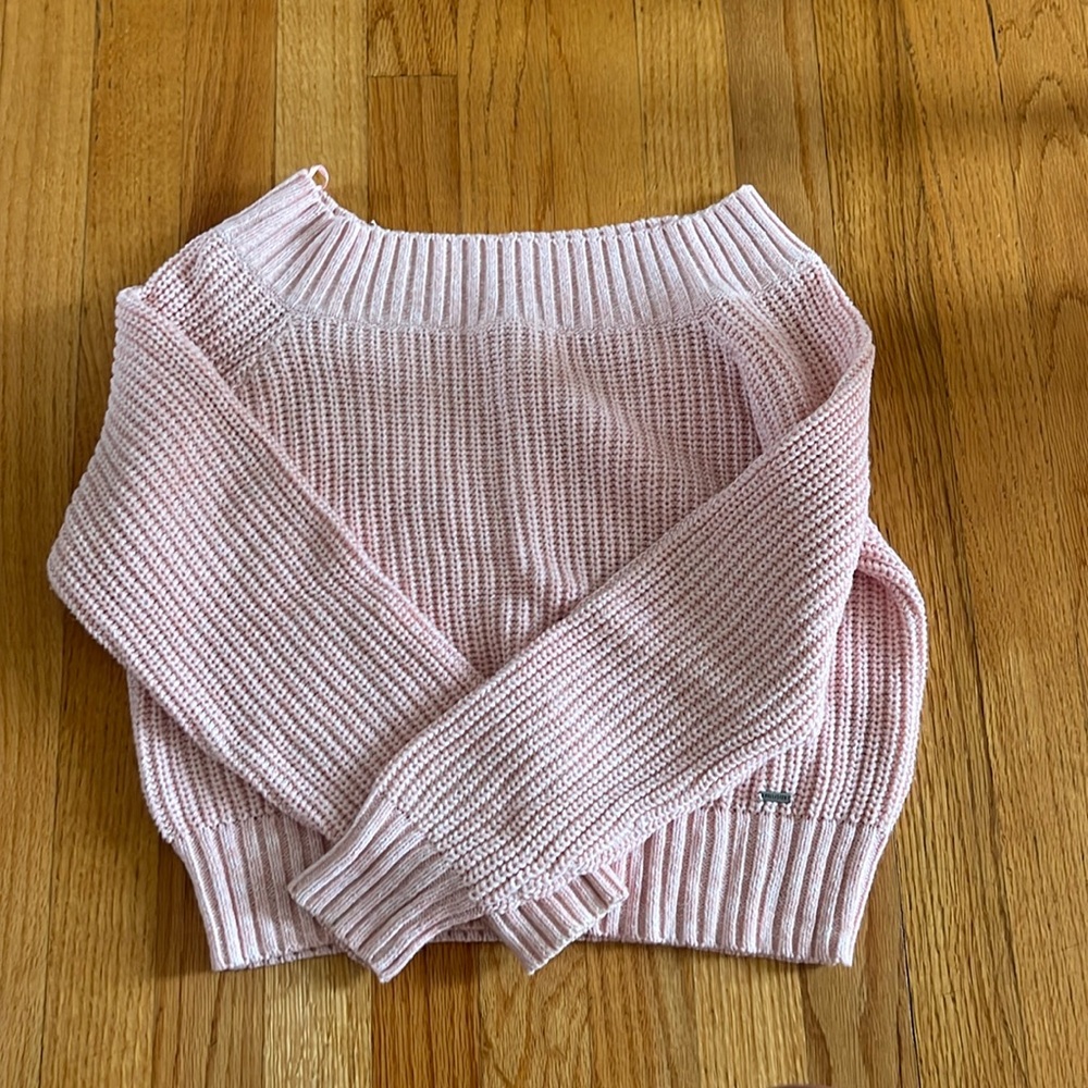Hollister light pink off shoulder sweater